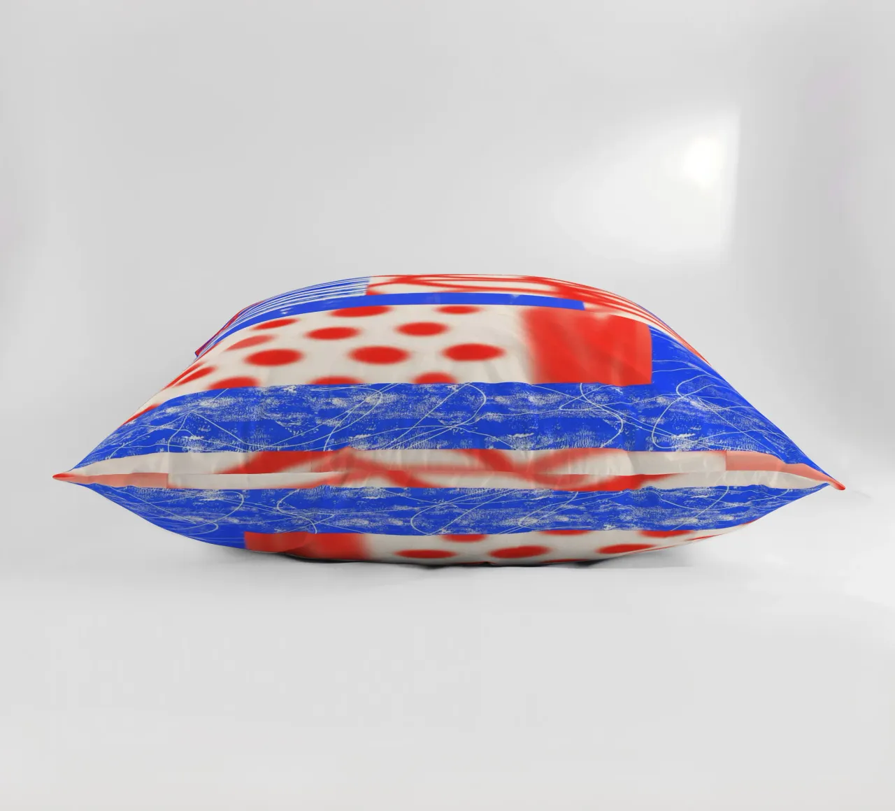 Red and Blue Abstract cuscino da Kim Hubball Studio