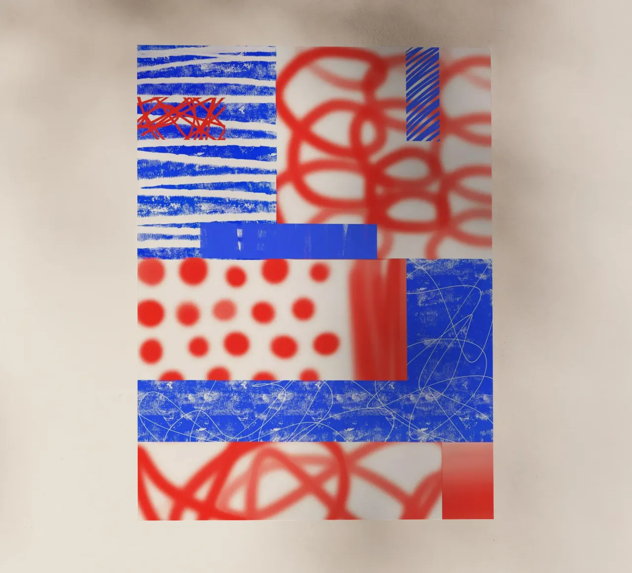 Red and Blue Abstract pellicola backlit da Kim Hubball Studio