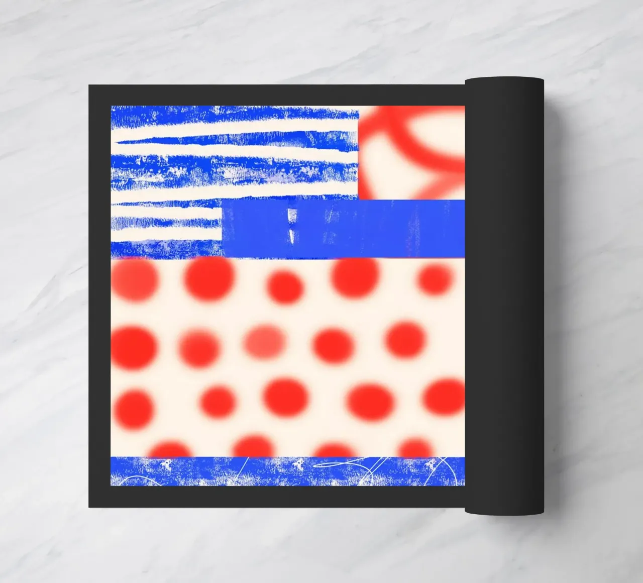 Red and Blue Abstract zerbino da Kim Hubball Studio