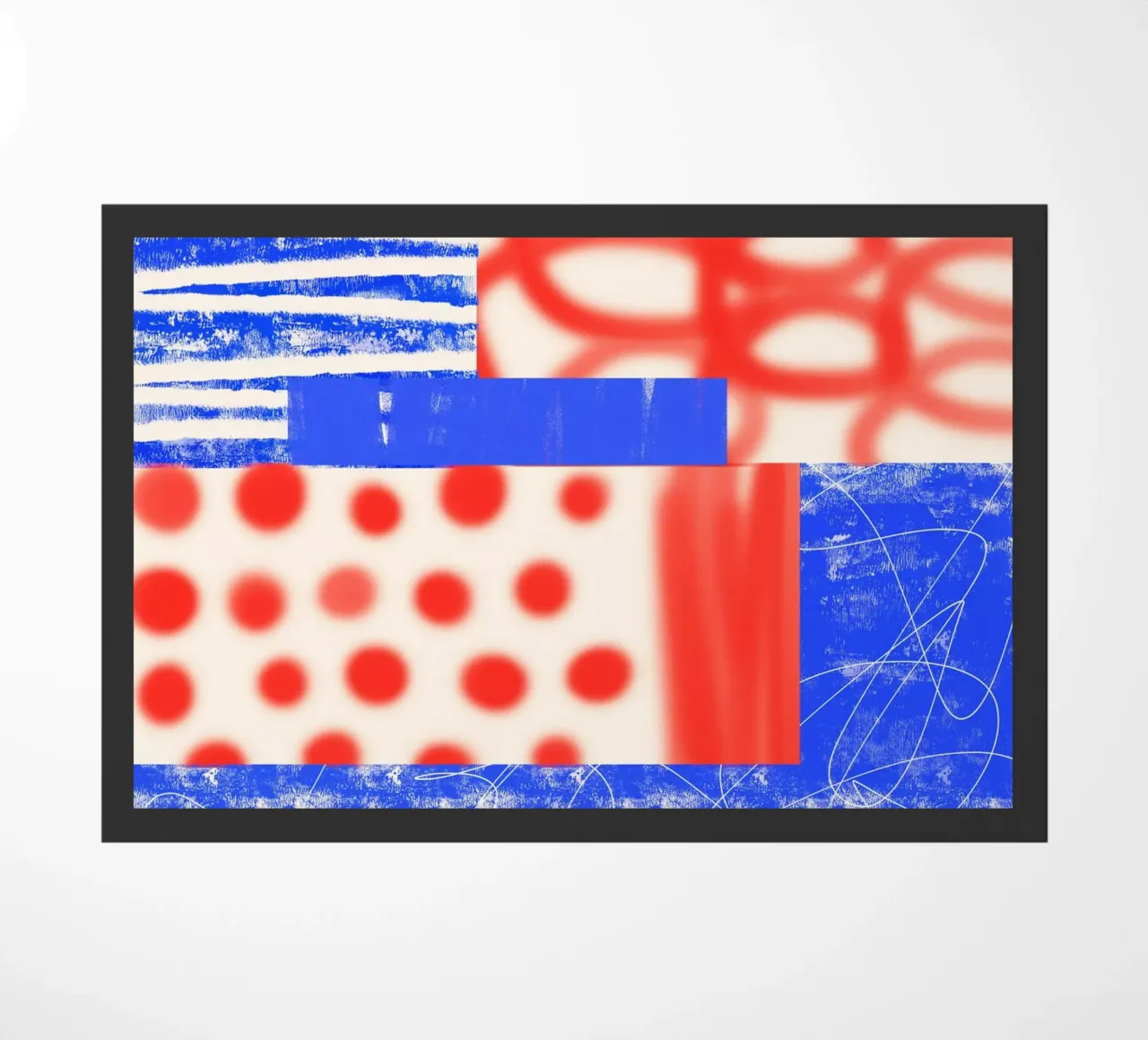 Red and Blue Abstract zerbino da Kim Hubball Studio