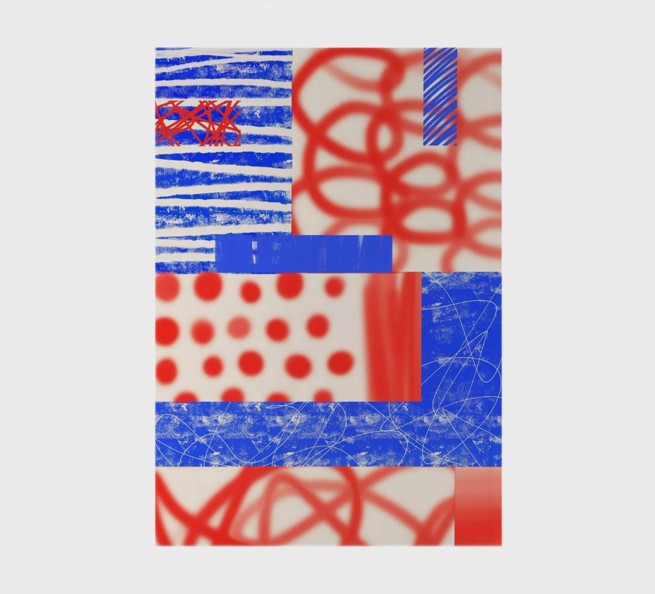 Red and Blue Abstract carnet de notes de Kim Hubball Studio