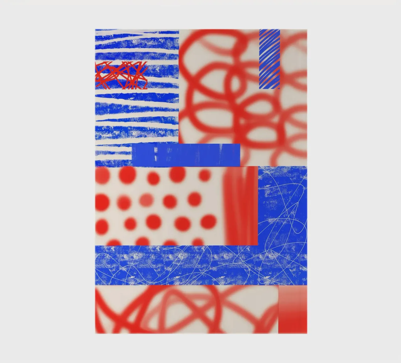 Red and Blue Abstract Notizbuch von Kim Hubball Studio