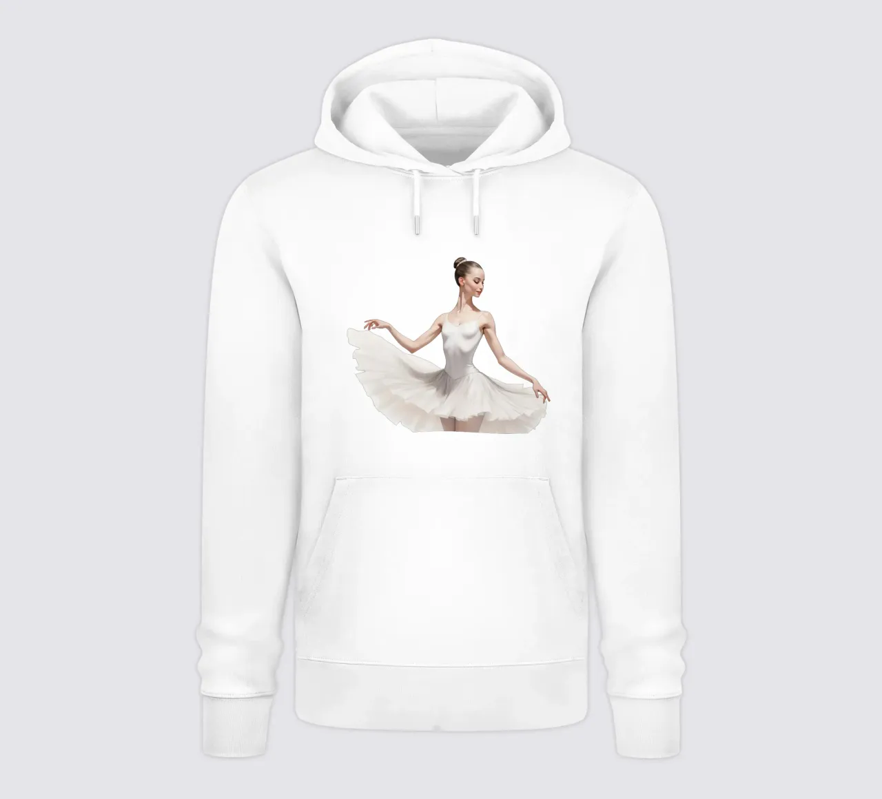 Ballerina con tutù e body bianco sulle punte felpa con cappuccio da DesignDoodle