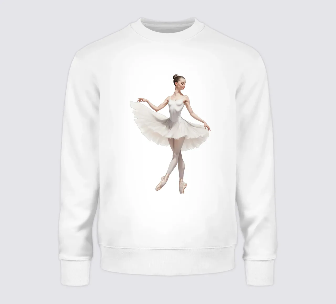 Ballerina con tutù e body bianco sulle punte felpa da DesignDoodle