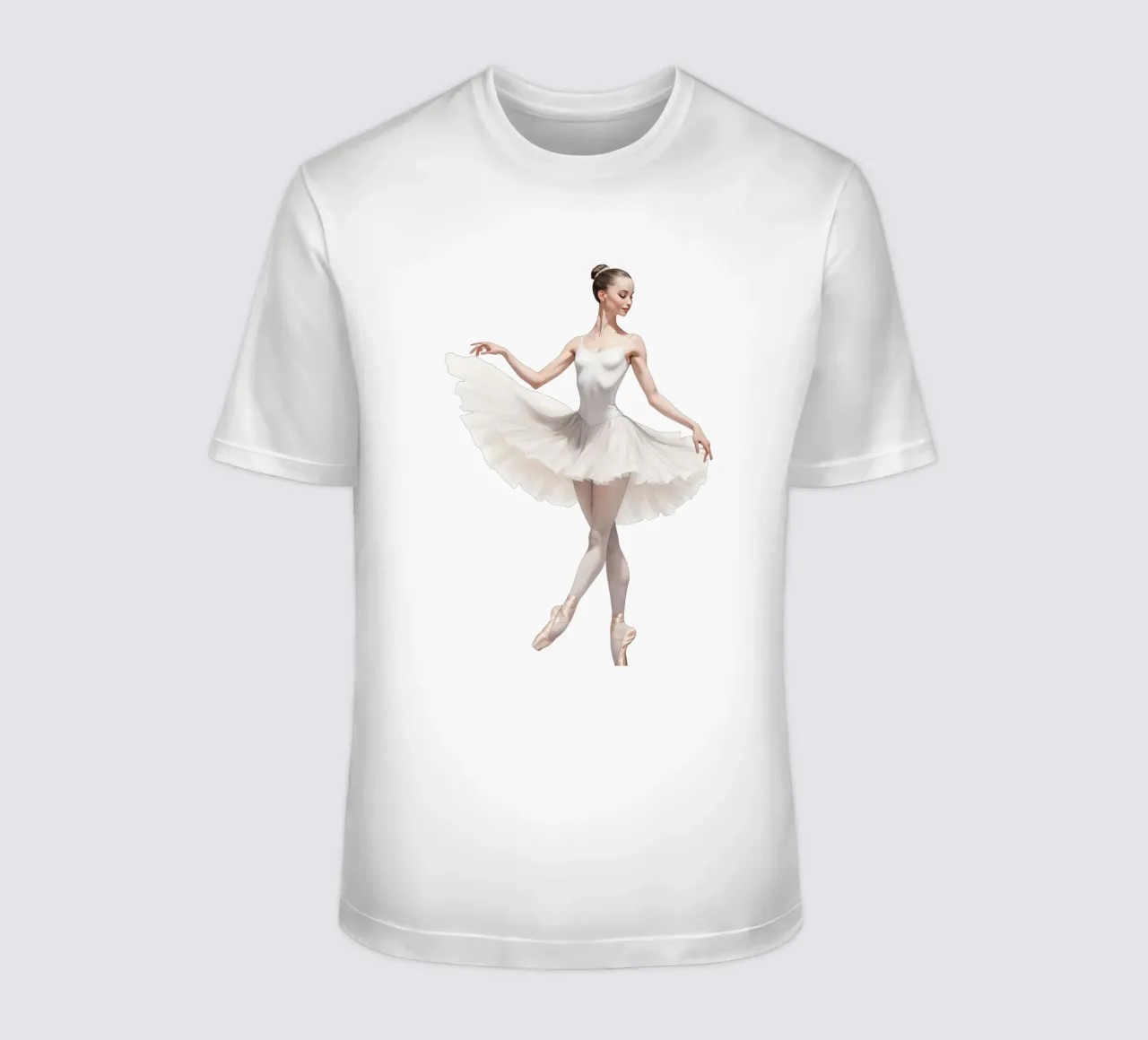 Ballerina in weißem Tutu und Trikot auf Spitze T-Shirt von DesignDoodle