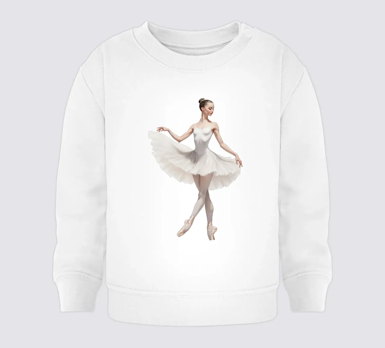 Ballerina con tutù e body bianco sulle punte felpa neonato da DesignDoodle
