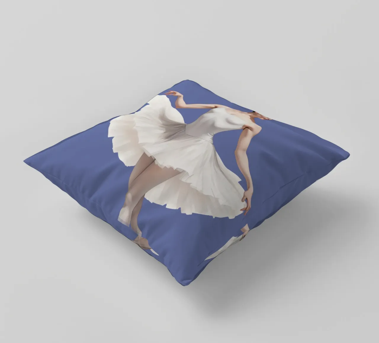 Ballerina con tutù e body bianco sulle punte cuscino da DesignDoodle