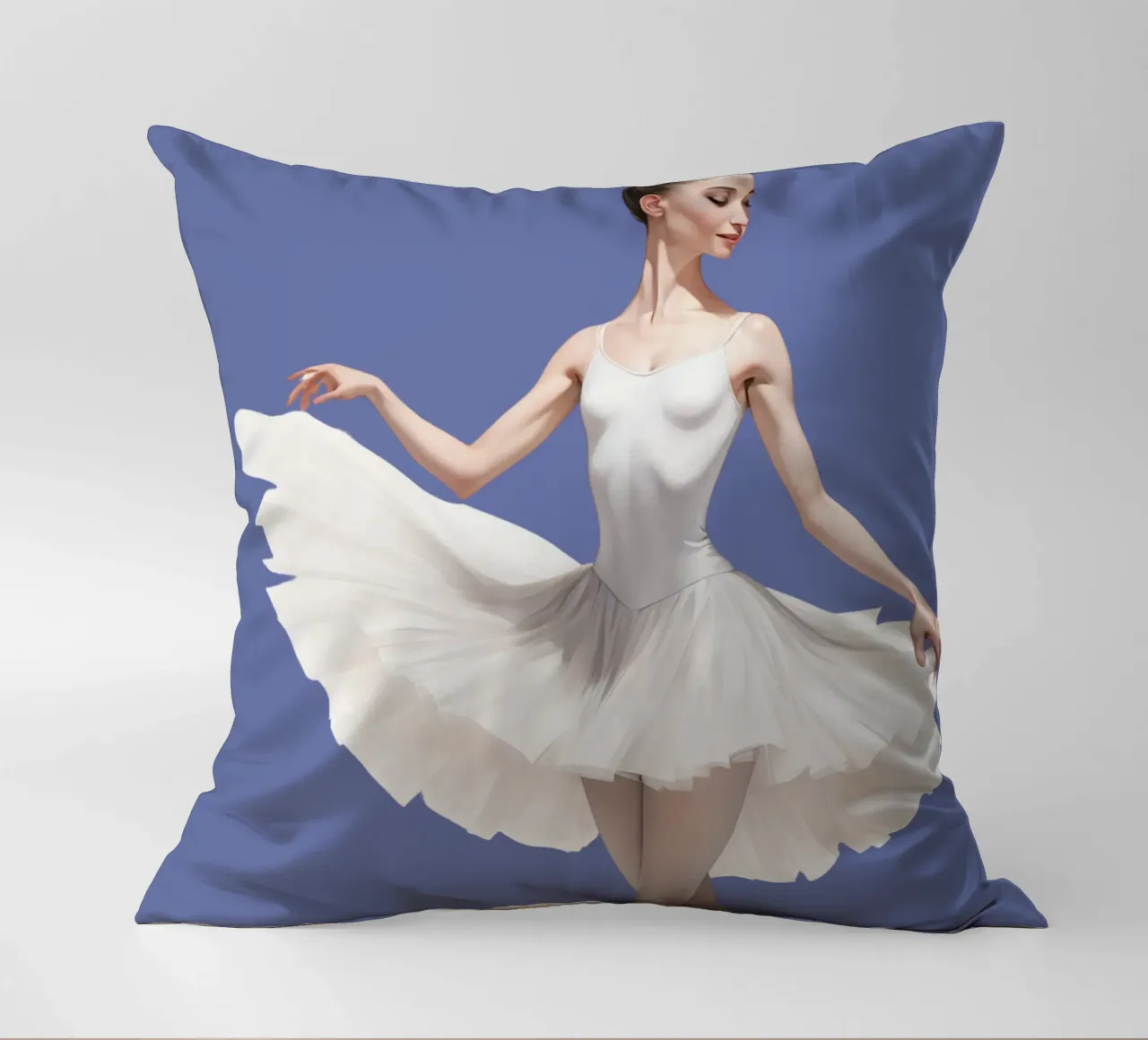 Ballerina con tutù e body bianco sulle punte cuscino da DesignDoodle