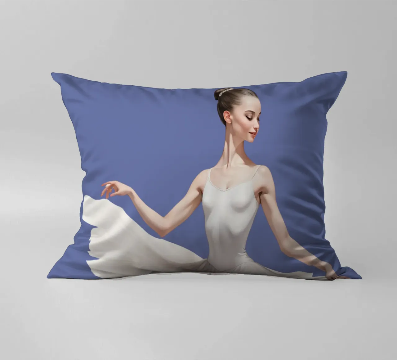 Ballerina con tutù e body bianco sulle punte cuscino da DesignDoodle