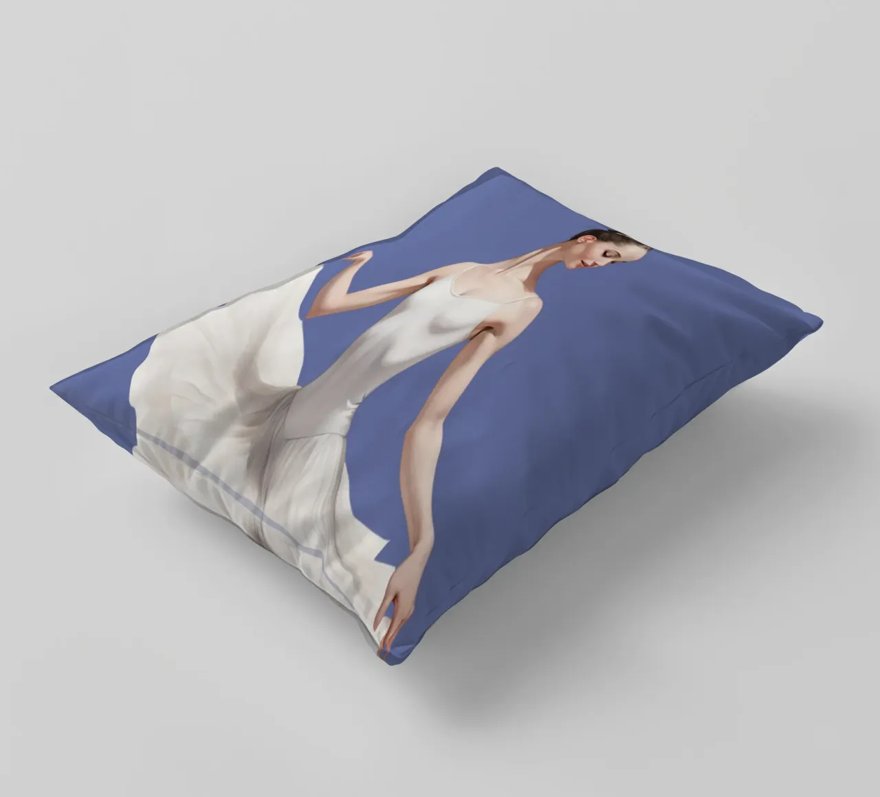 Ballerina con tutù e body bianco sulle punte cuscino da DesignDoodle