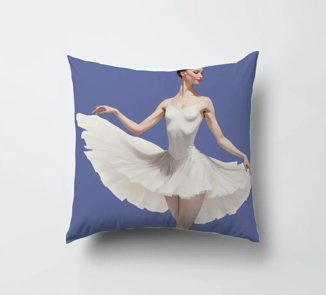 Ballerina con tutù e body bianco sulle punte cuscino da DesignDoodle
