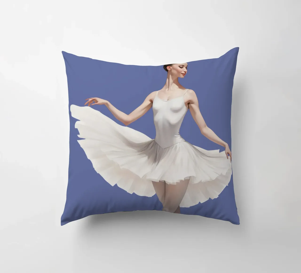 Ballerina con tutù e body bianco sulle punte cuscino da DesignDoodle