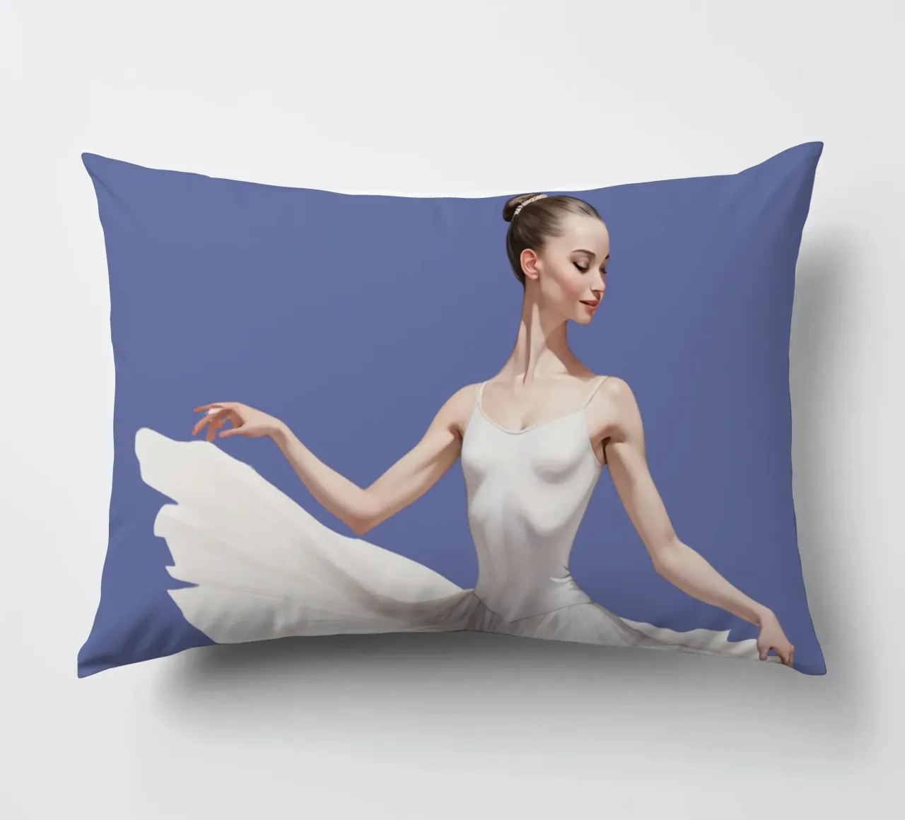 Ballerina con tutù e body bianco sulle punte cuscino da DesignDoodle