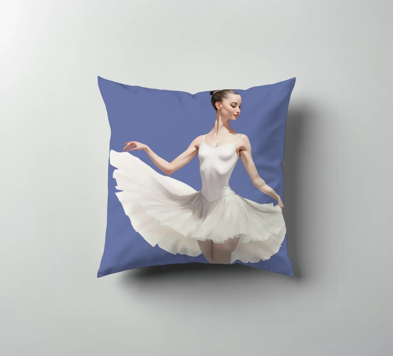 Ballerina con tutù e body bianco sulle punte cuscino da DesignDoodle