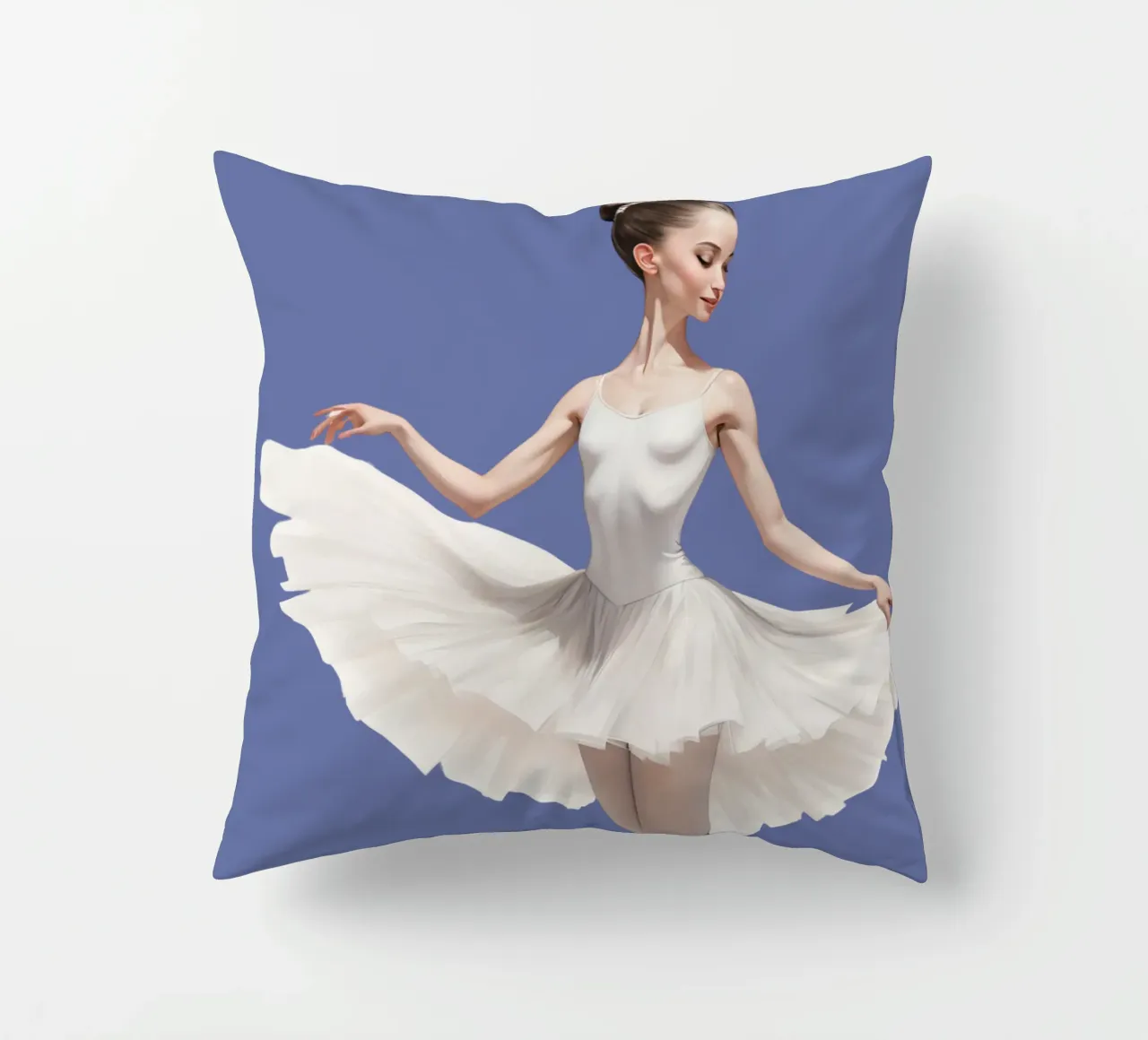 Ballerina con tutù e body bianco sulle punte cuscino da DesignDoodle