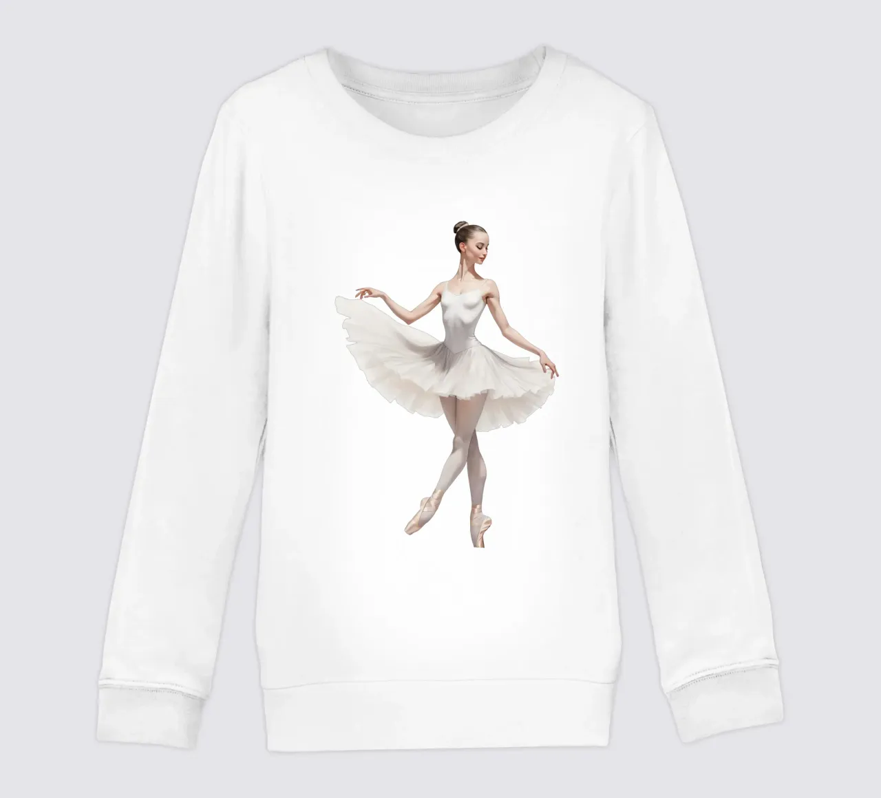 Ballerina con tutù e body bianco sulle punte felpa bambino da DesignDoodle