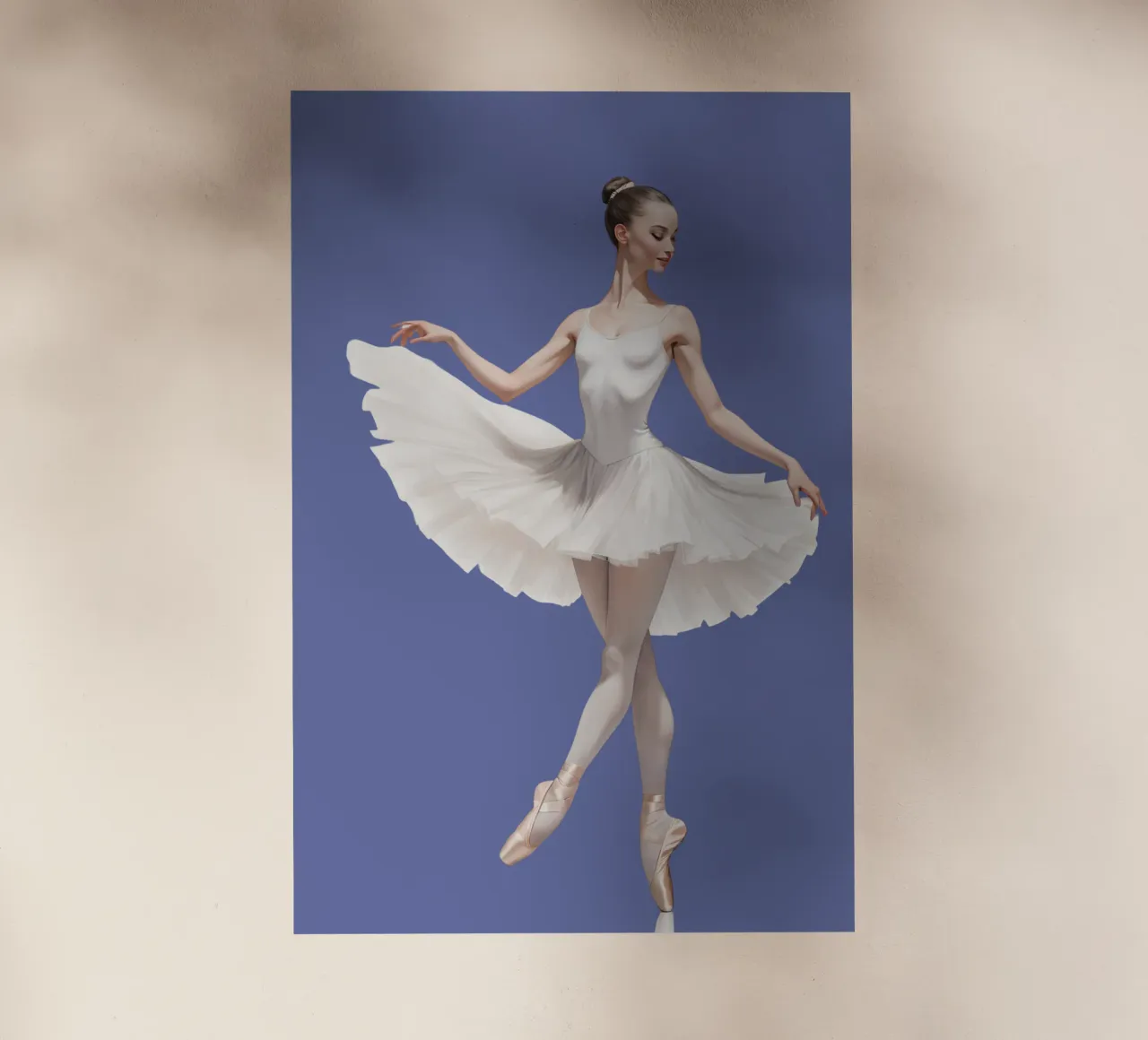 Ballerina con tutù e body bianco sulle punte pellicola backlit da DesignDoodle