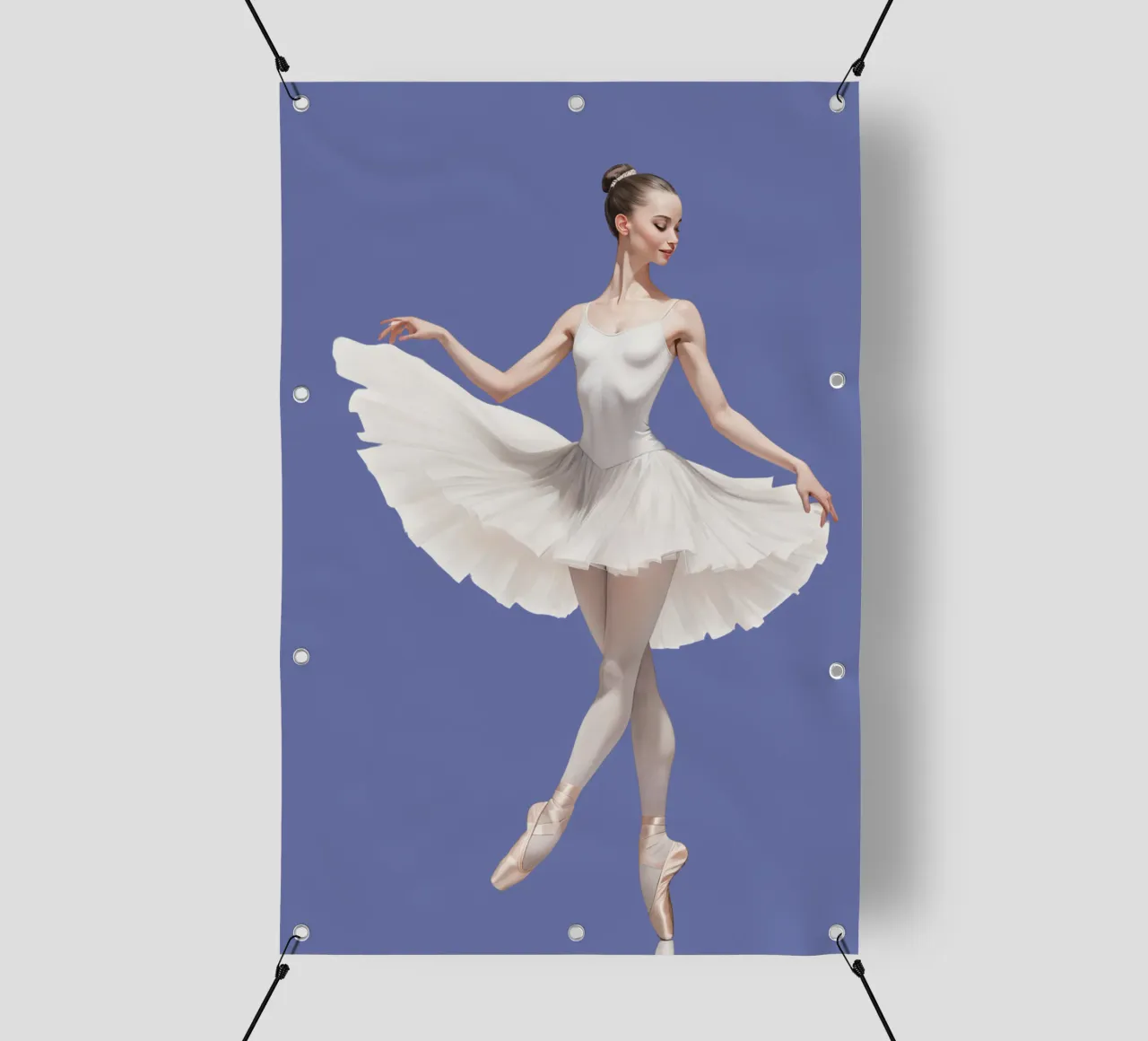 Ballerina con tutù e body bianco sulle punte telo in pvc da DesignDoodle