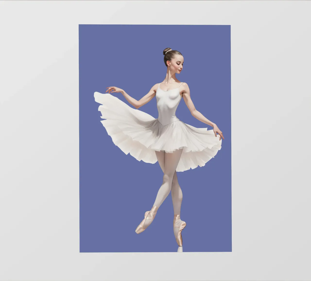 Ballerina con tutù e body bianco sulle punte telo in pvc da DesignDoodle