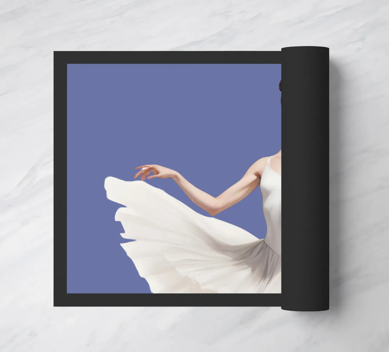 Ballerina in witte tutu en maillot op spitzen deurmat van DesignDoodle