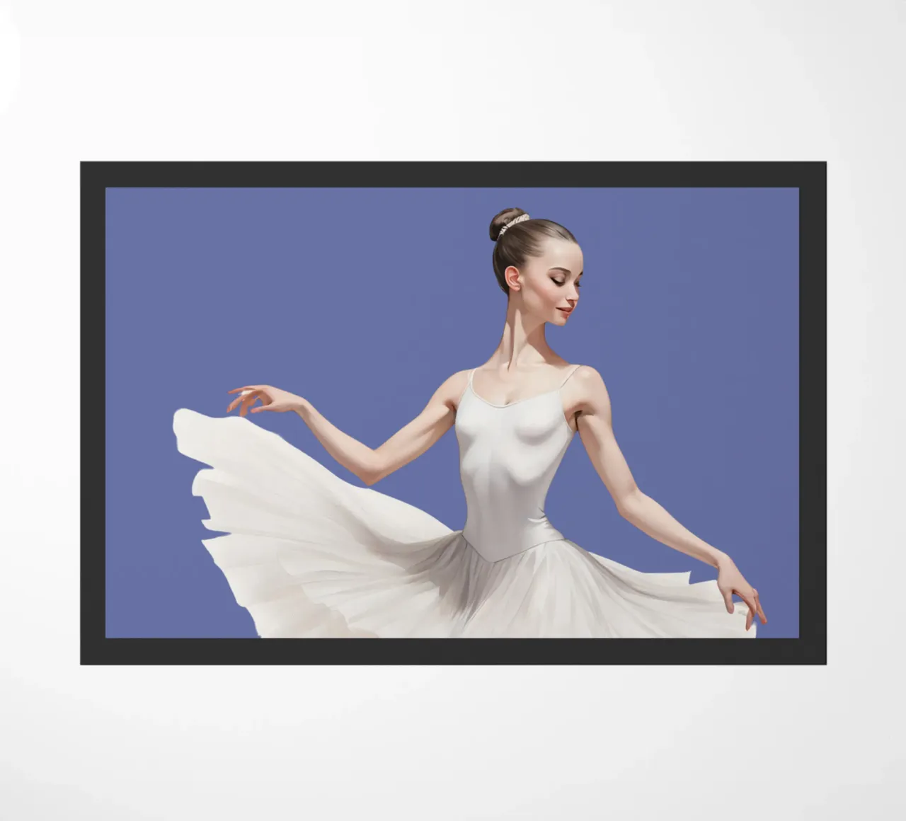 Ballerina in witte tutu en maillot op spitzen deurmat van DesignDoodle