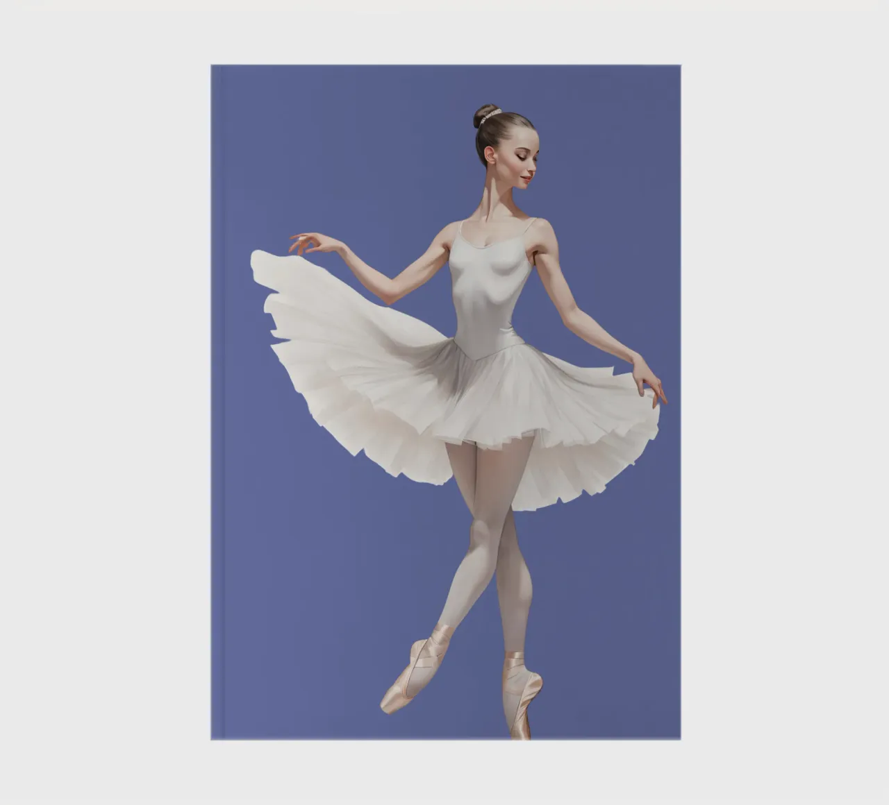 Ballerina in white tutu and leotard on pointe notebook by DesignDoodle