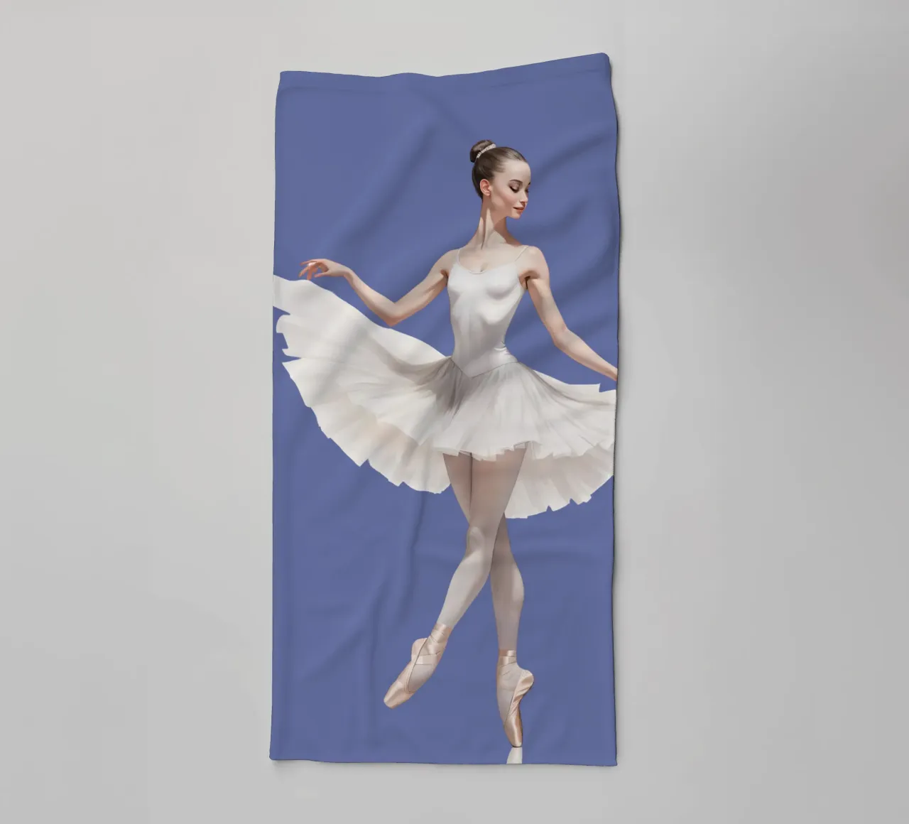 Ballerina con tutù e body bianco sulle punte asciugamano da bagno da DesignDoodle