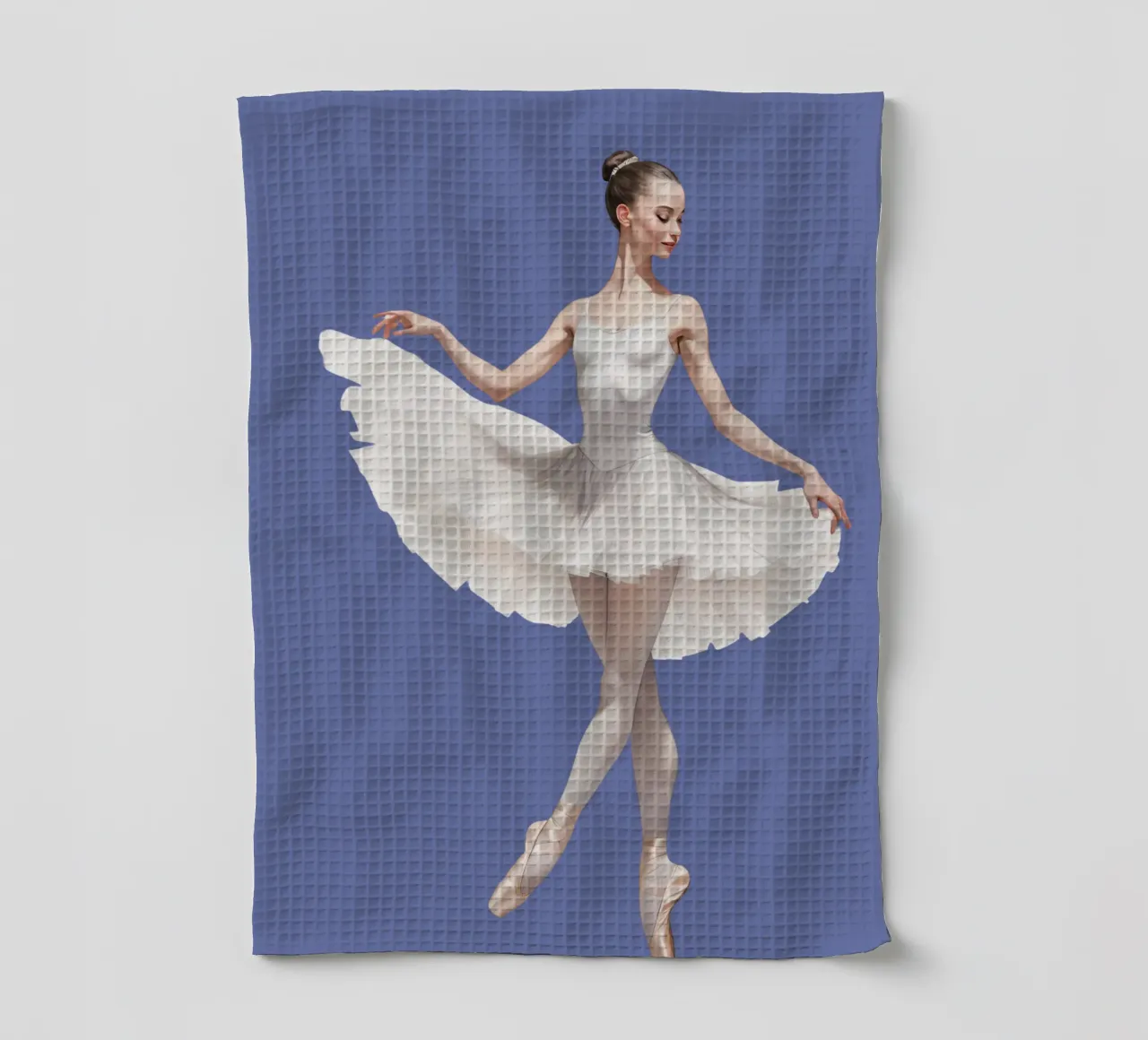 Ballerina con tutù e body bianco sulle punte canovaccio da cucina da DesignDoodle