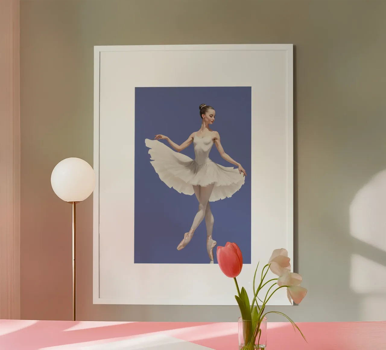 Ballerina con tutù e body bianco sulle punte carta hahnemühle da DesignDoodle