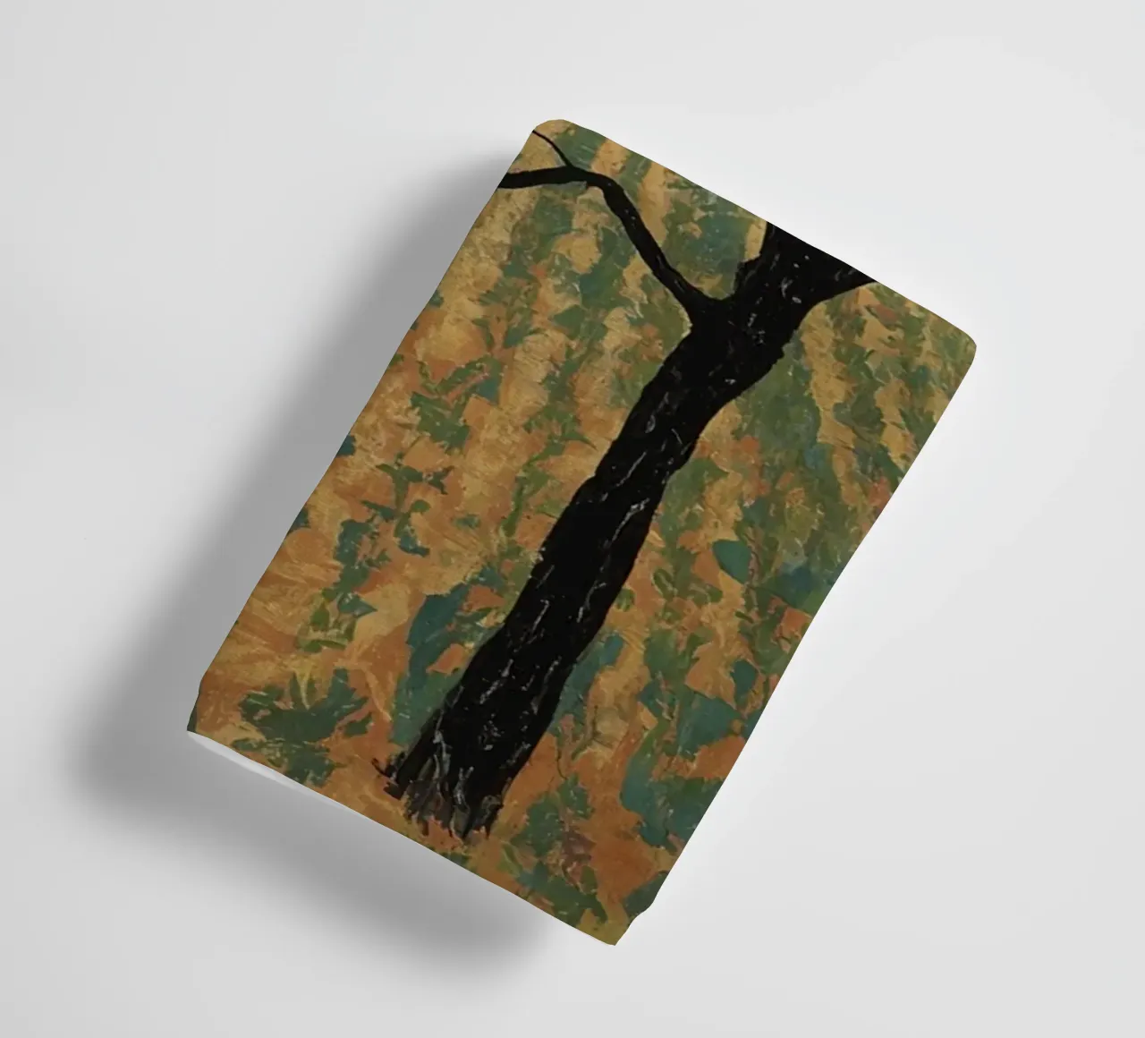 Bare Tree in Cultivated Field Under Golden Sky towel by DesignDoodle