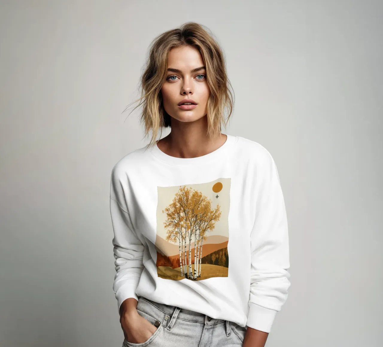 Betulle in un paesaggio autunnale con il sole felpa da DesignDoodle