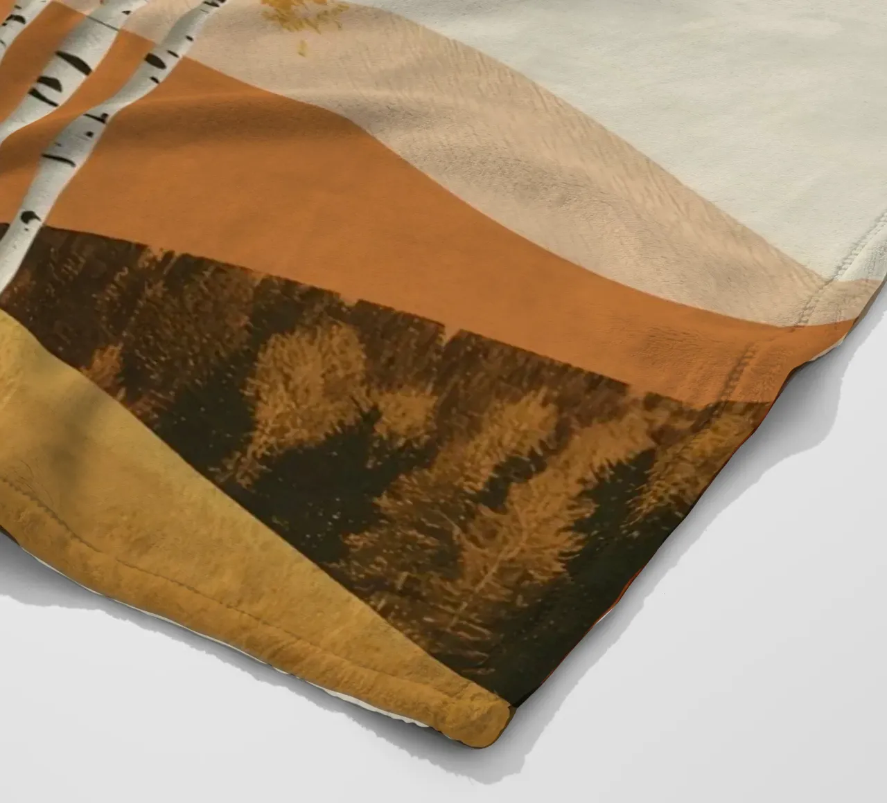 Betulle in un paesaggio autunnale con il sole coperta in pile da DesignDoodle