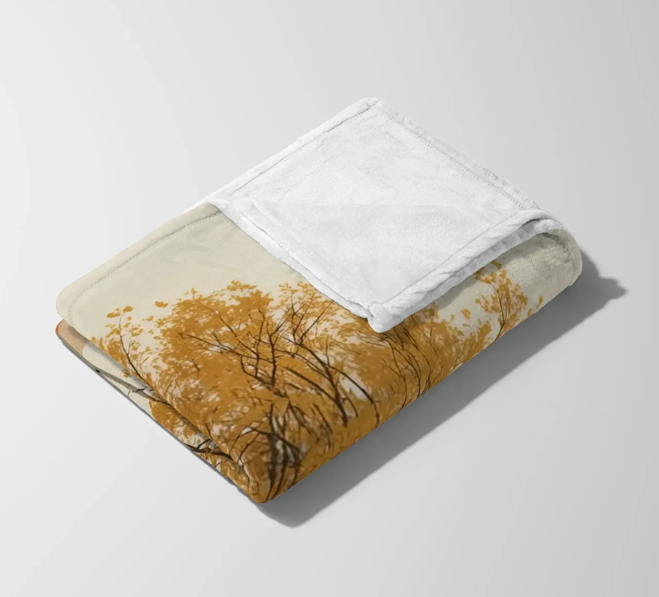 Betulle in un paesaggio autunnale con il sole coperta in pile da DesignDoodle