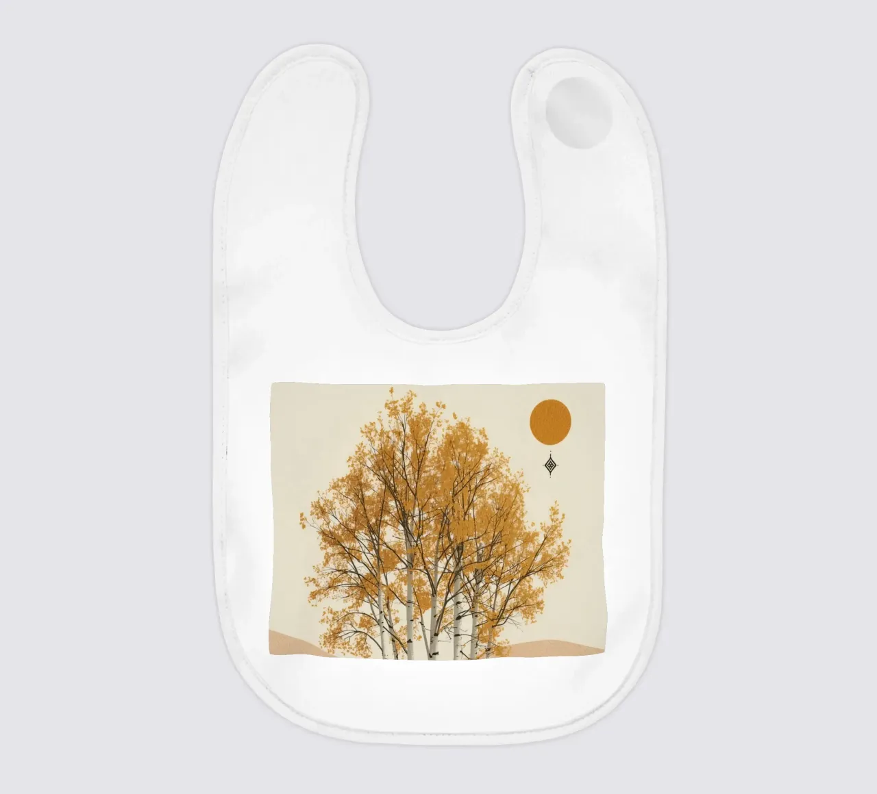 Betulle in un paesaggio autunnale con il sole bavaglino da DesignDoodle