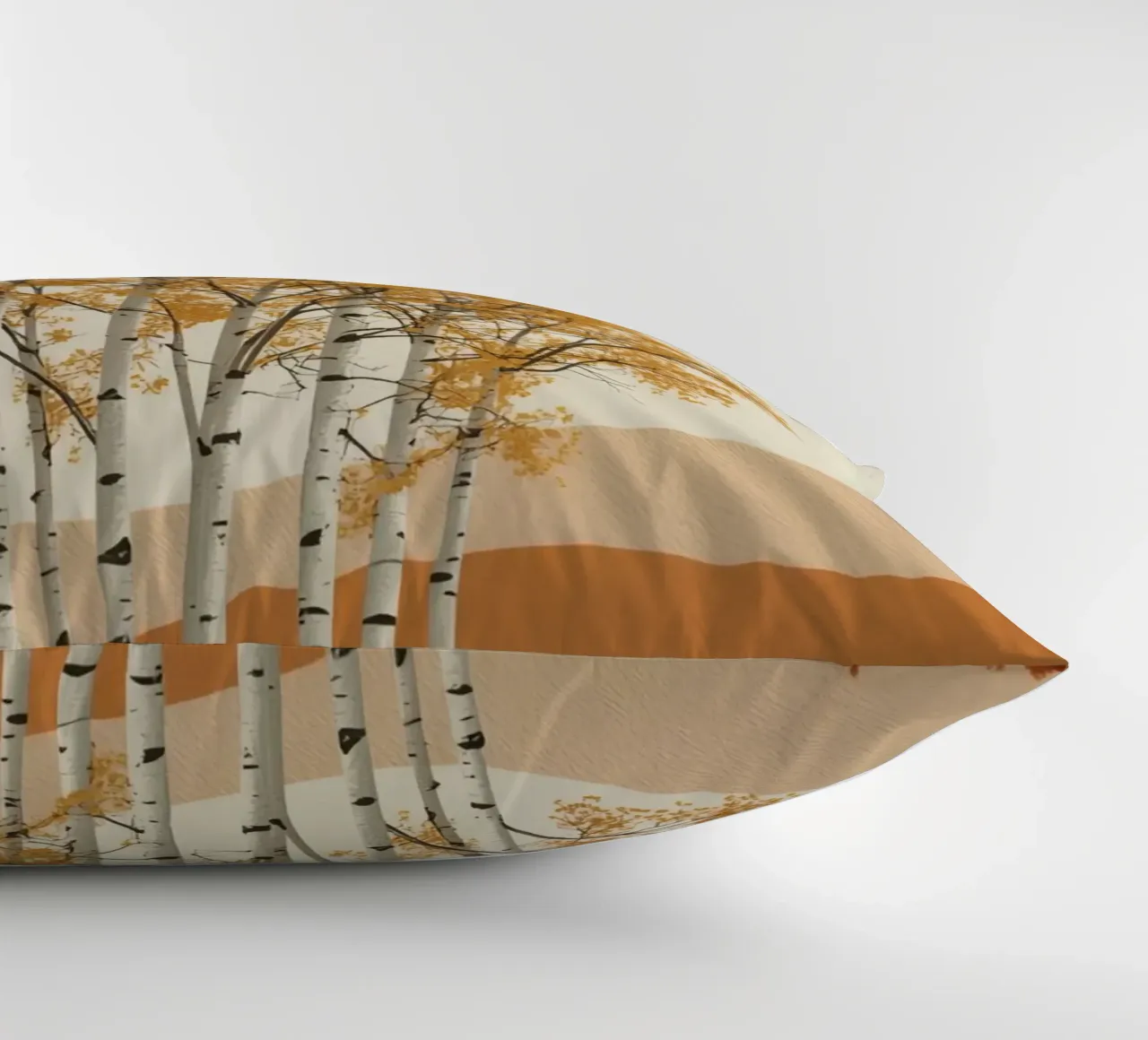 Betulle in un paesaggio autunnale con il sole cuscino da DesignDoodle