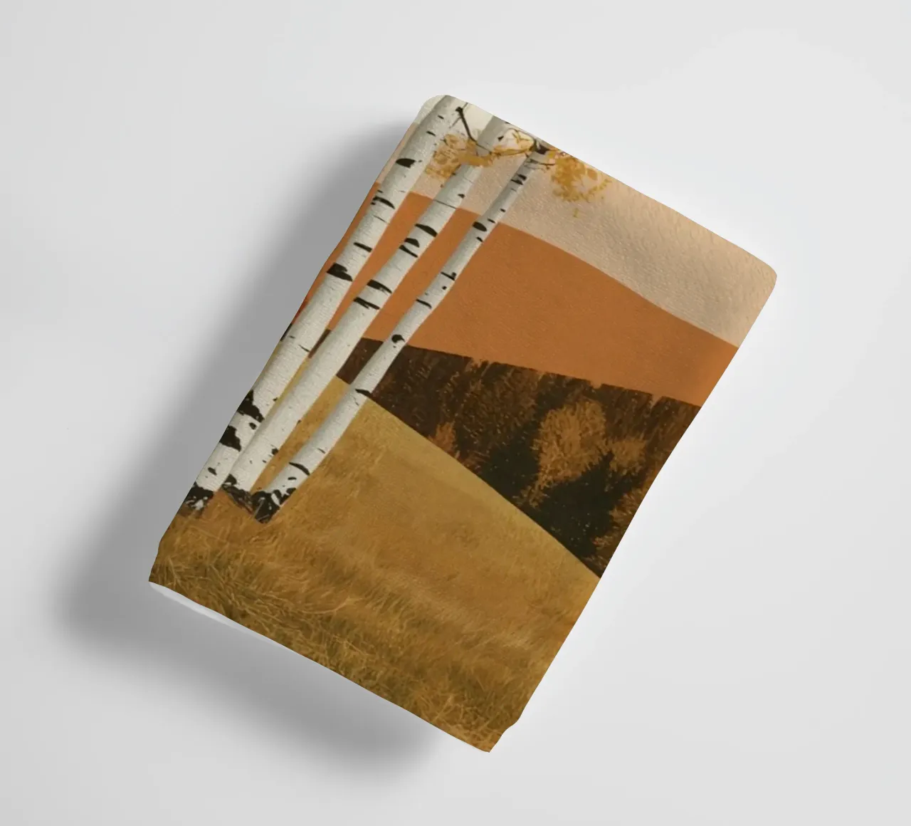 Birch Trees in Autumn Landscape with Sun towel by DesignDoodle