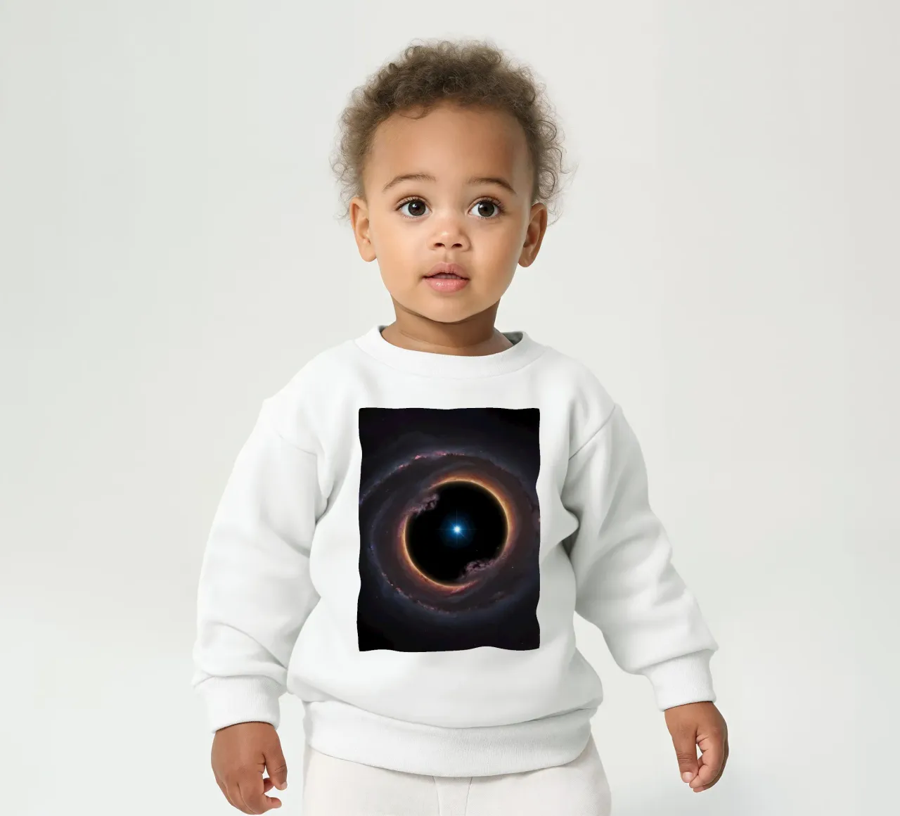 Buco nero con disco di accrescimento e stella felpa neonato da DesignDoodle