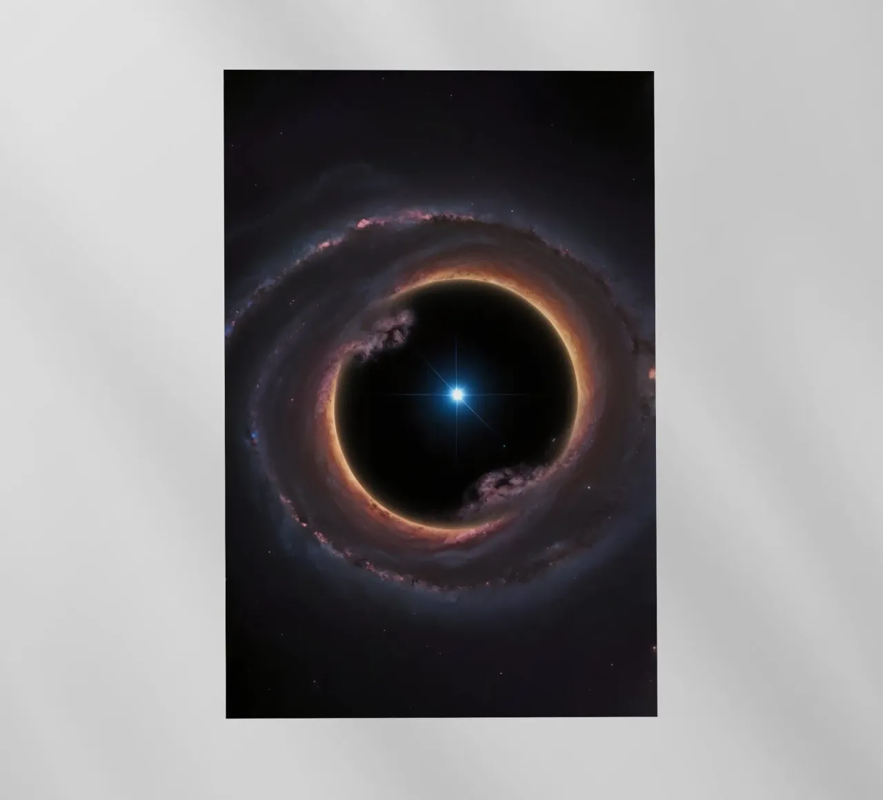 Buco nero con disco di accrescimento e stella pellicola backlit da DesignDoodle