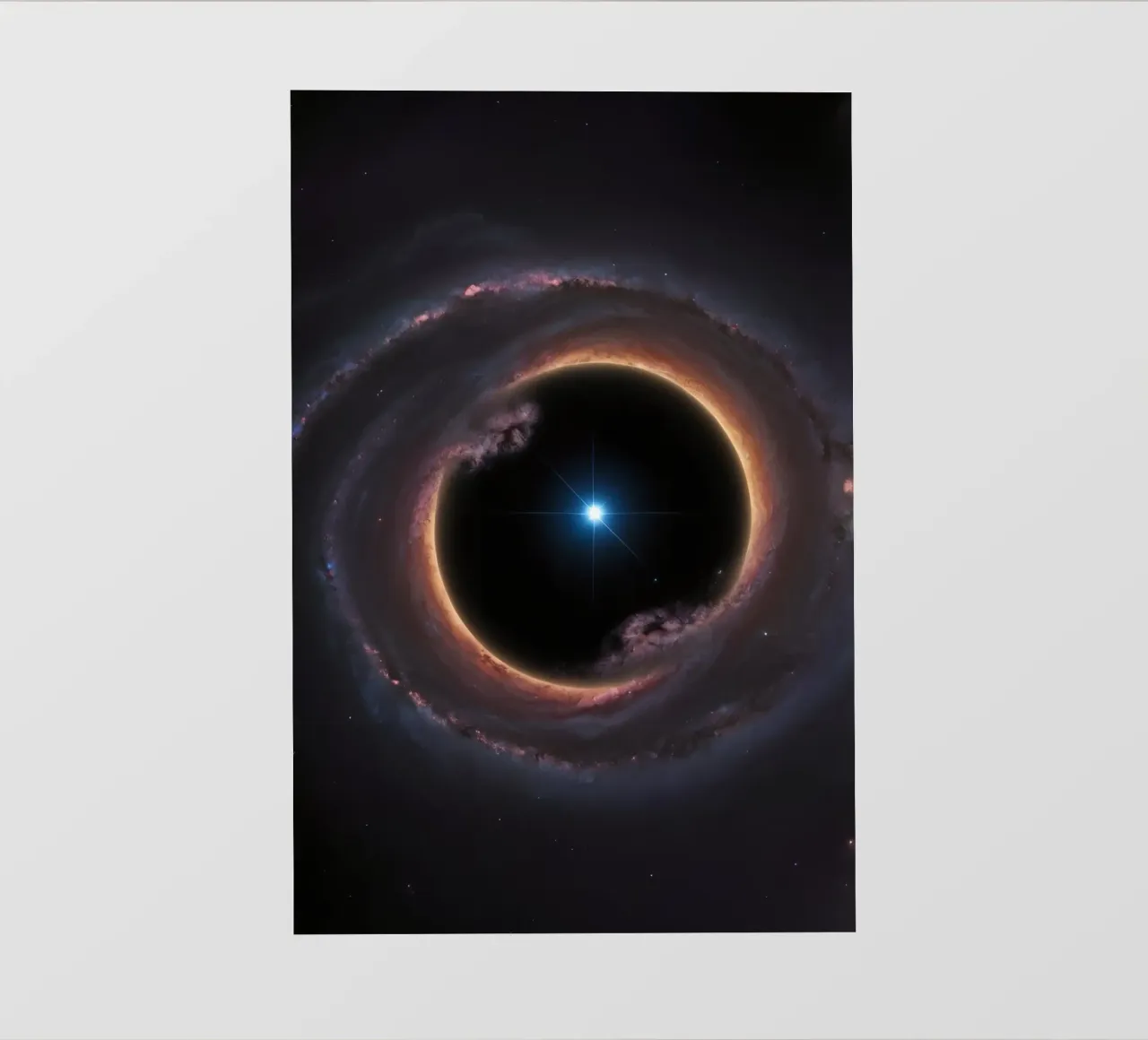 Buco nero con disco di accrescimento e stella pellicola backlit da DesignDoodle