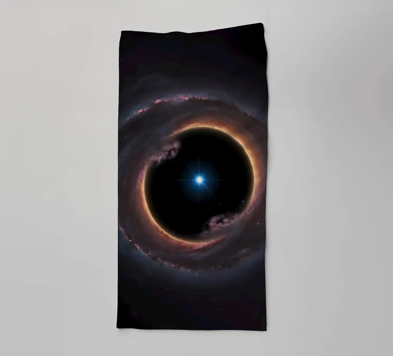 Black hole with accretion disk and star towel by DesignDoodle