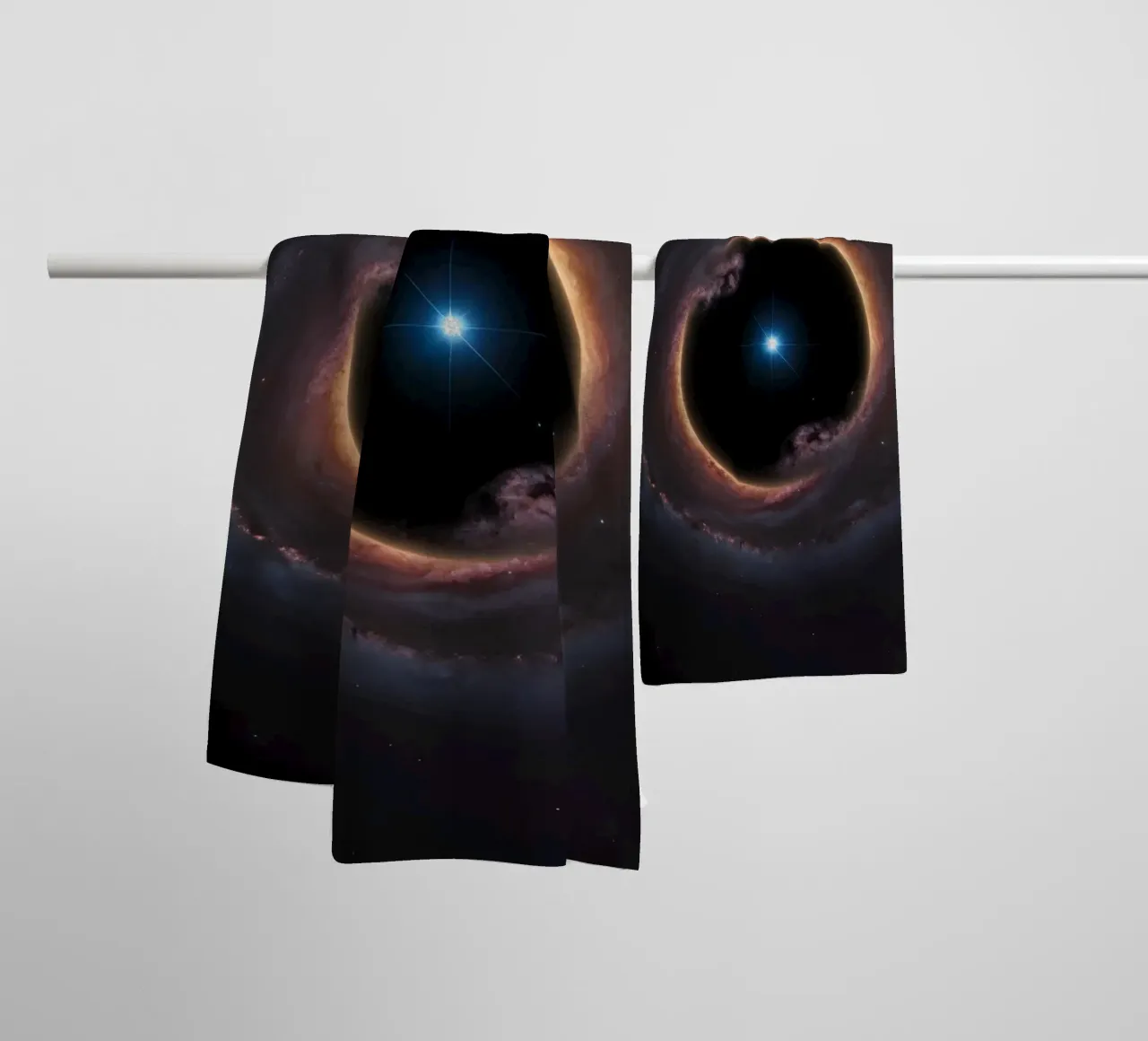 Black hole with accretion disk and star towel by DesignDoodle