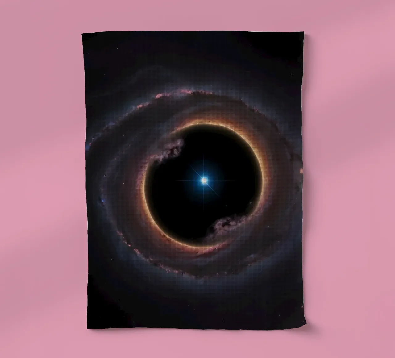 Trou noir avec disque d'accrétion et étoile torchon de DesignDoodle