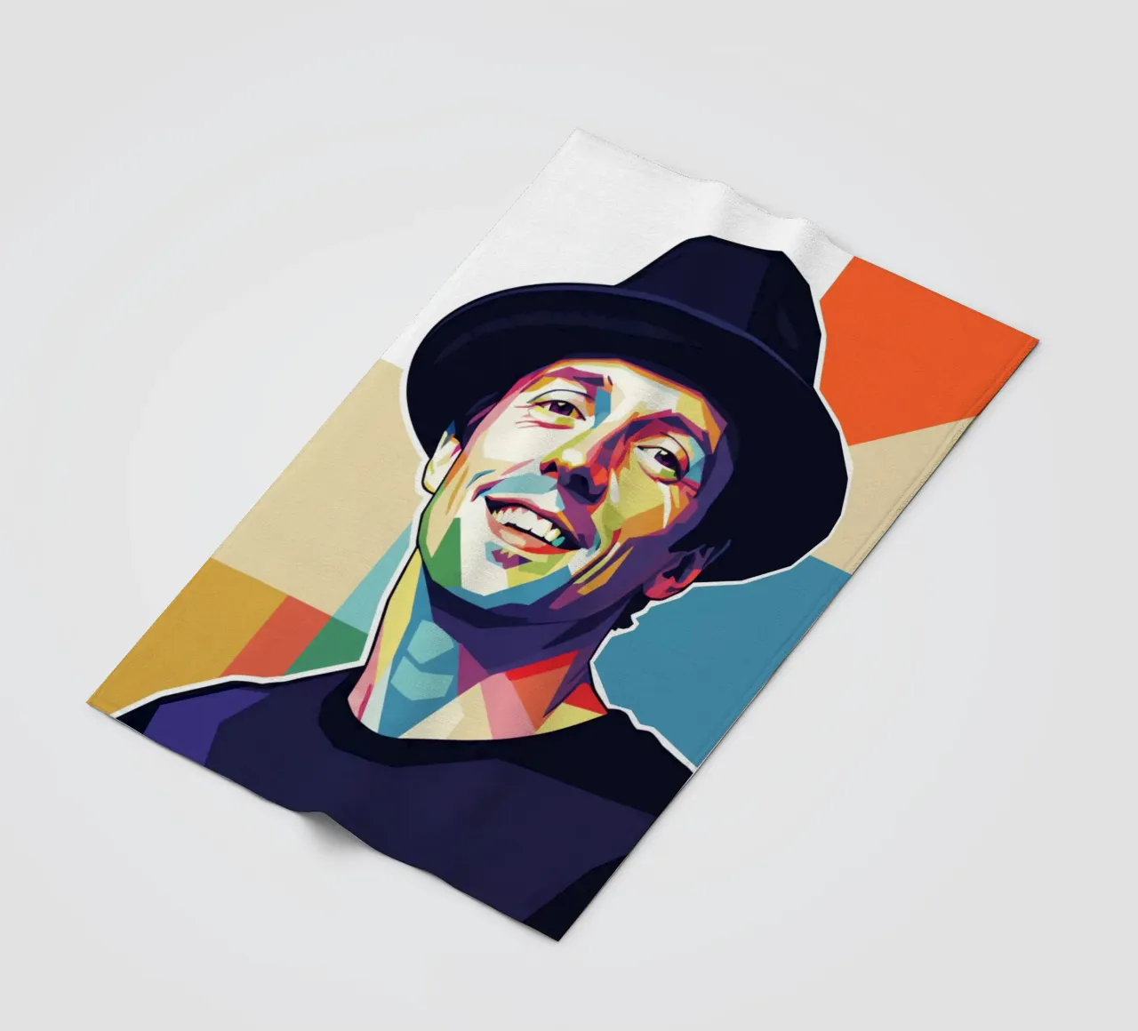 Ritratto pop art di Jason Mraz coperta in pile da Hantamrata