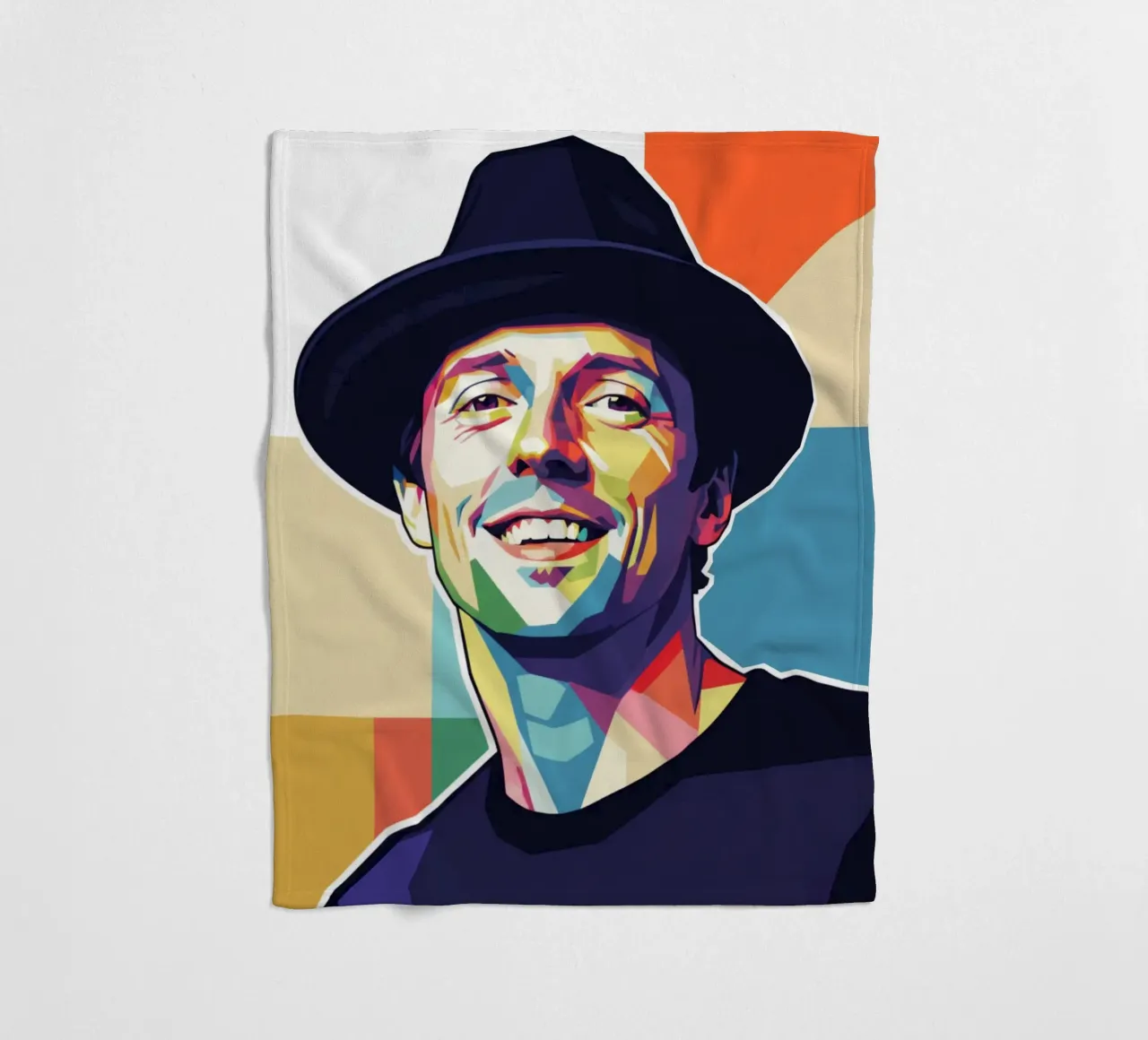 Ritratto pop art di Jason Mraz coperta in pile da Hantamrata