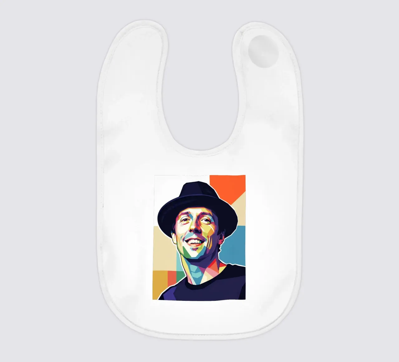 Ritratto pop art di Jason Mraz bavaglino da Hantamrata