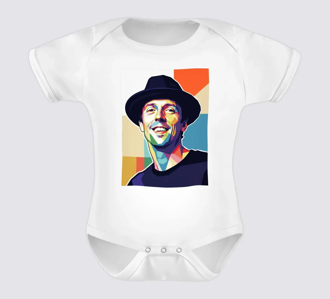 Ritratto pop art di Jason Mraz body neonato maniche corte da Hantamrata