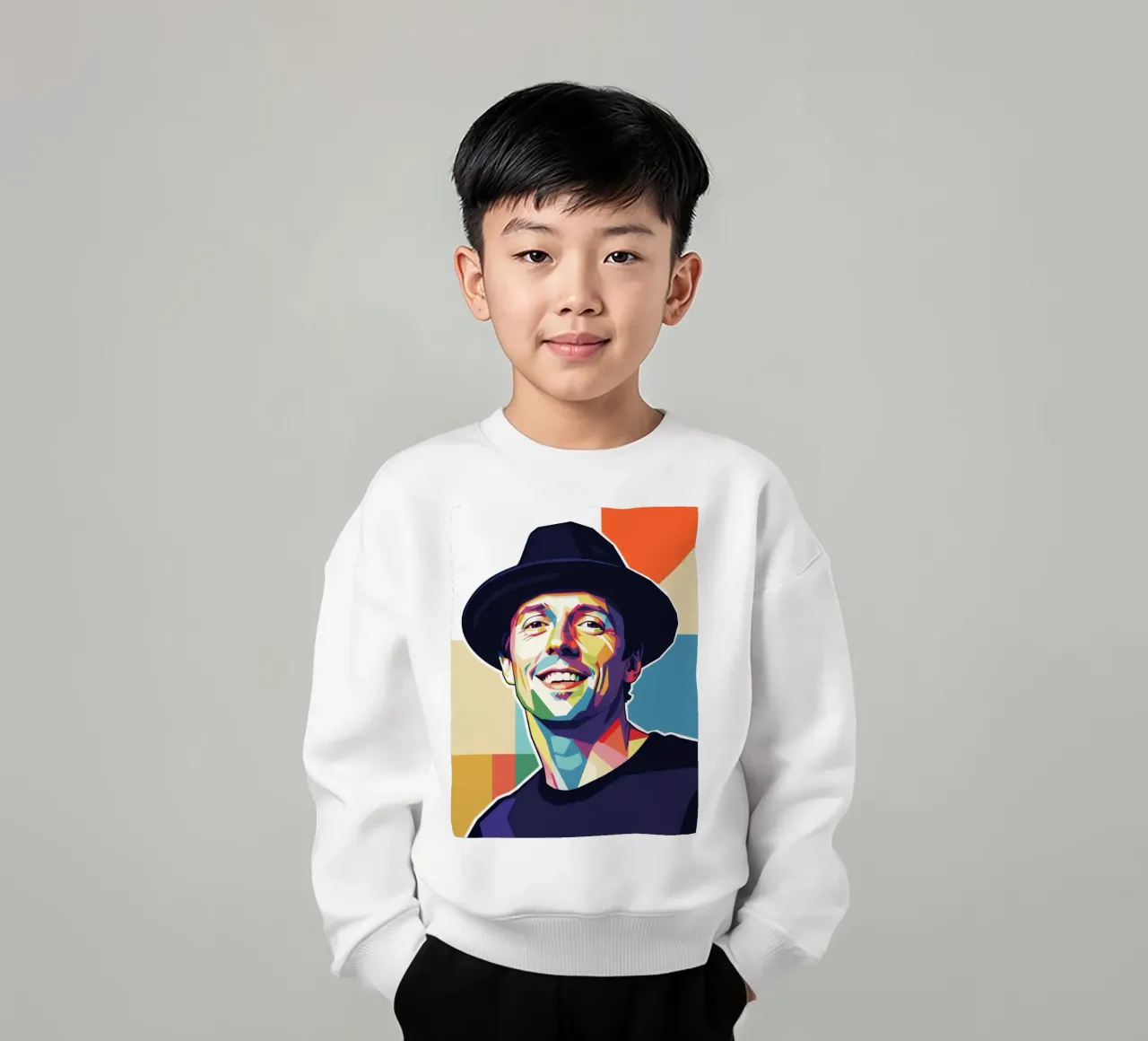 Ritratto pop art di Jason Mraz felpa bambino da Hantamrata
