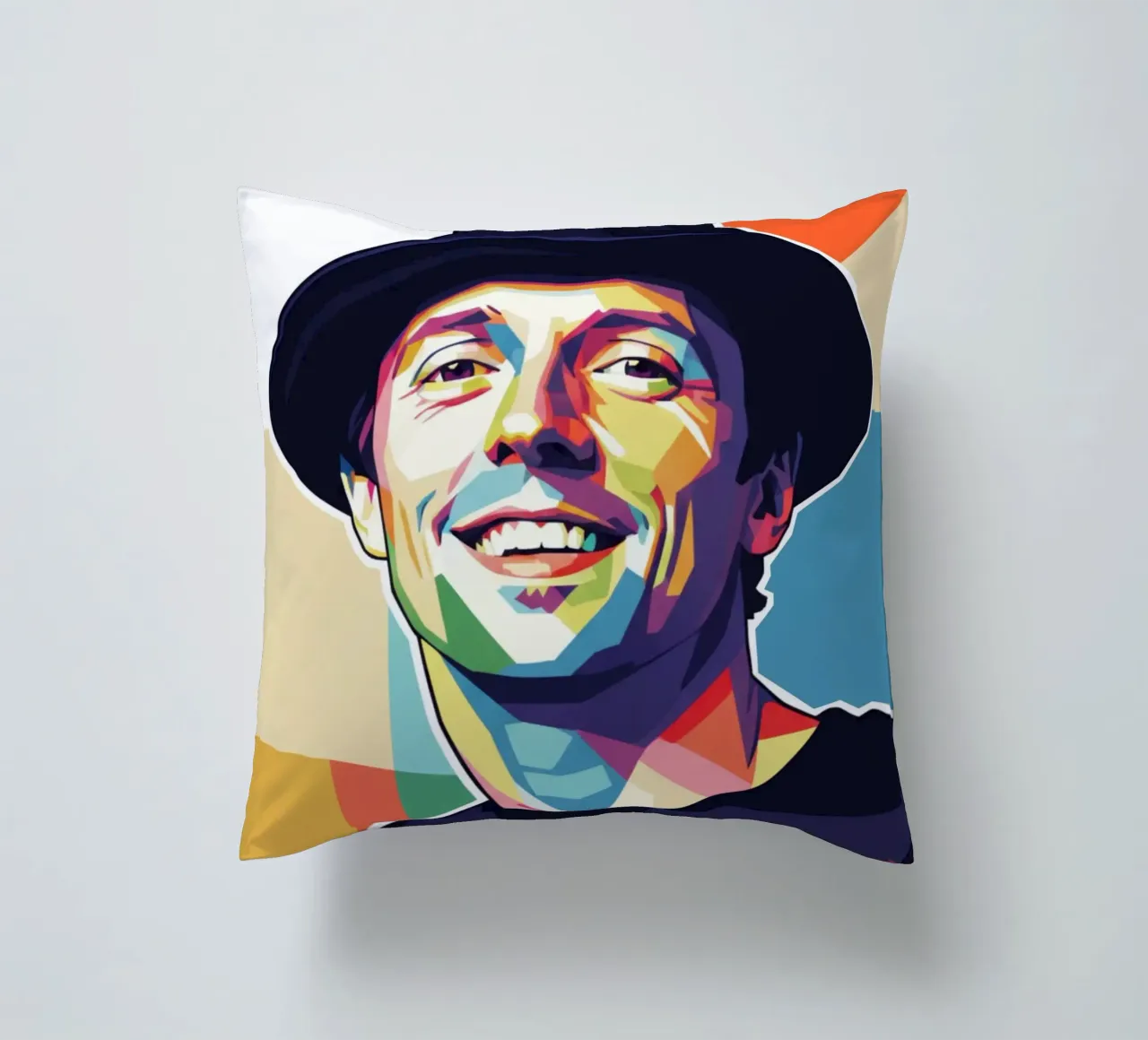 Ritratto pop art di Jason Mraz cuscino da Hantamrata