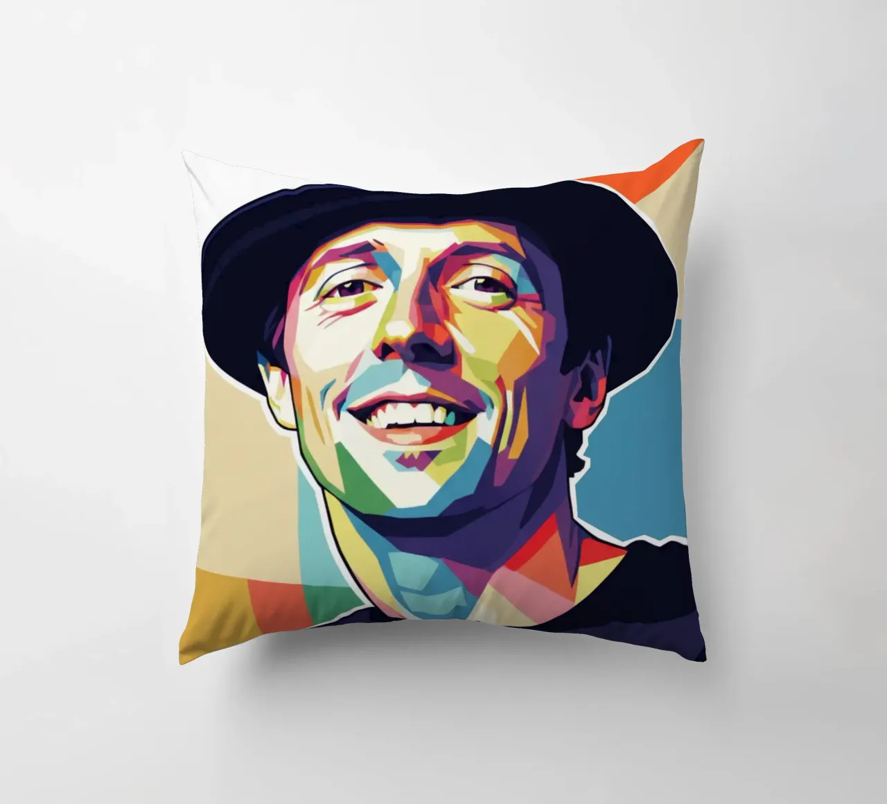 Ritratto pop art di Jason Mraz cuscino da Hantamrata