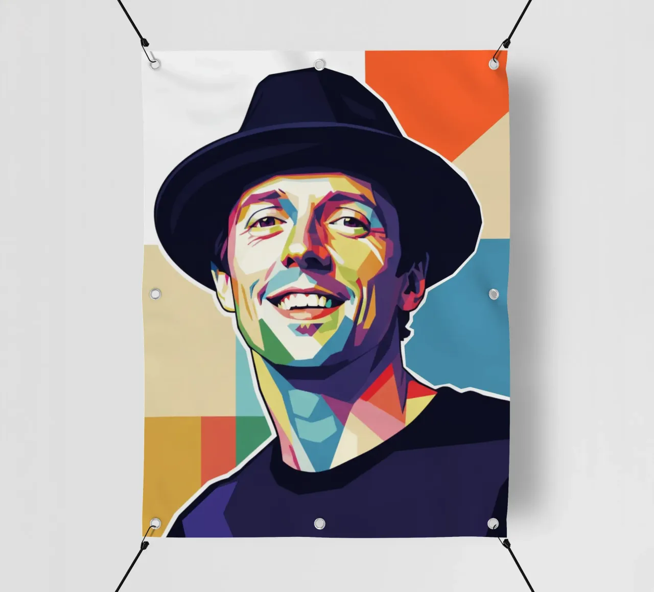 Ritratto pop art di Jason Mraz telo in pvc da Hantamrata